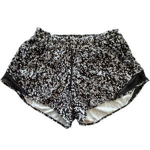 Lululemon Hotty Hot Mesh Edge Shorts Size 6 Chirasu Black White 4"